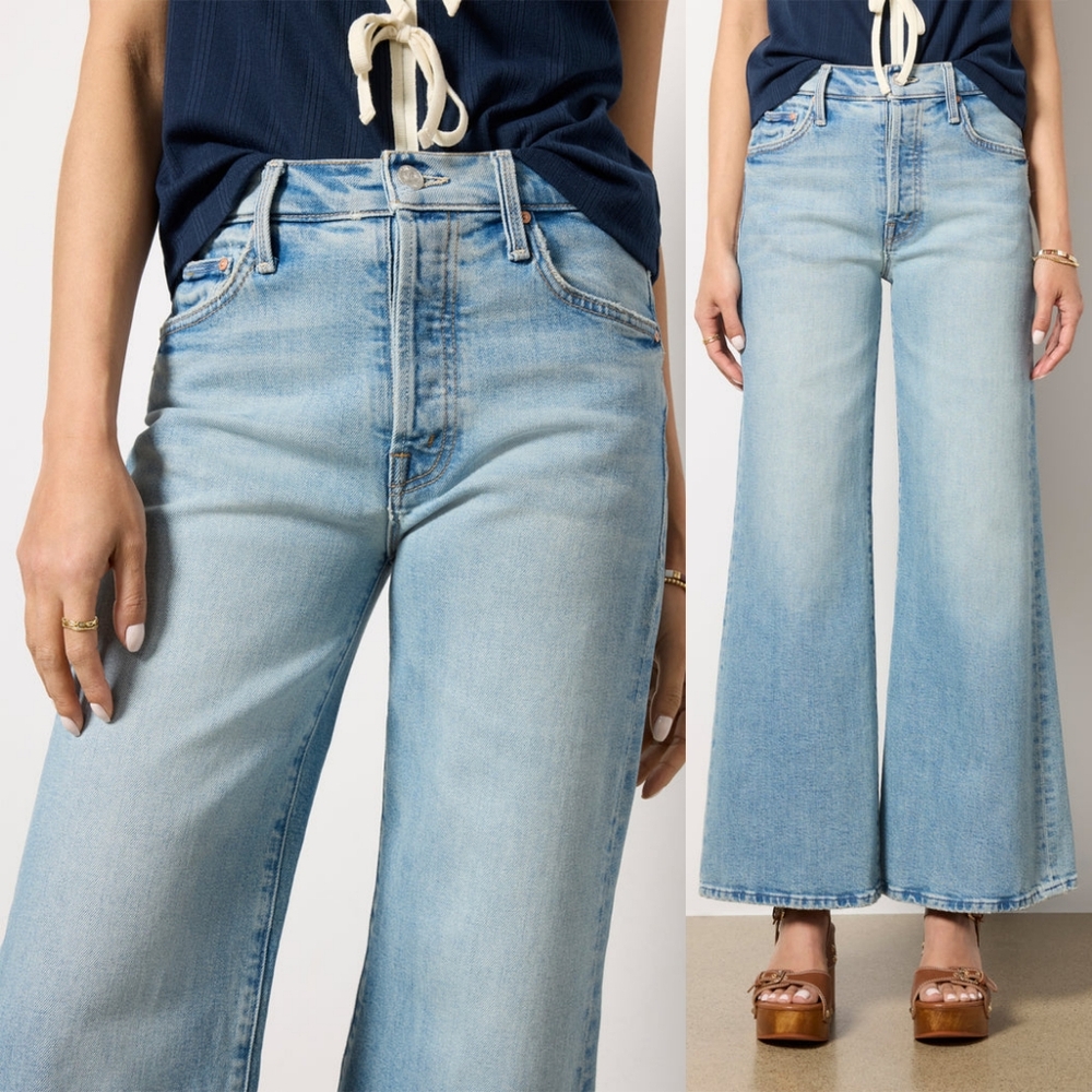 NWT Mother Denim The Tomcat Roller Jean 27 Petite Lil I Confess Jeans Wide Leg - Picture 8 of 16